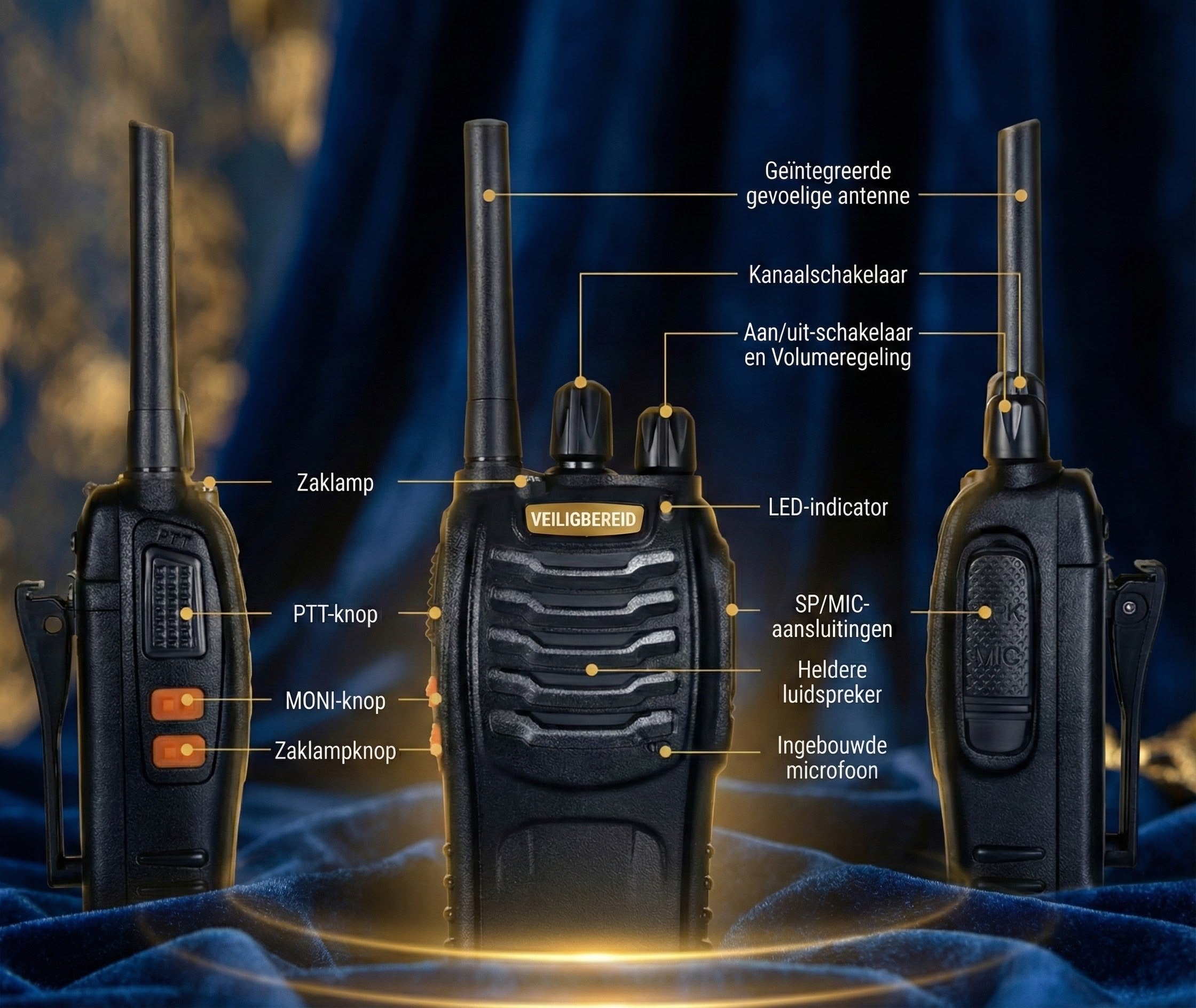 Veiligbereid® Walkie Talkie set voor noodsituaties & outdoor