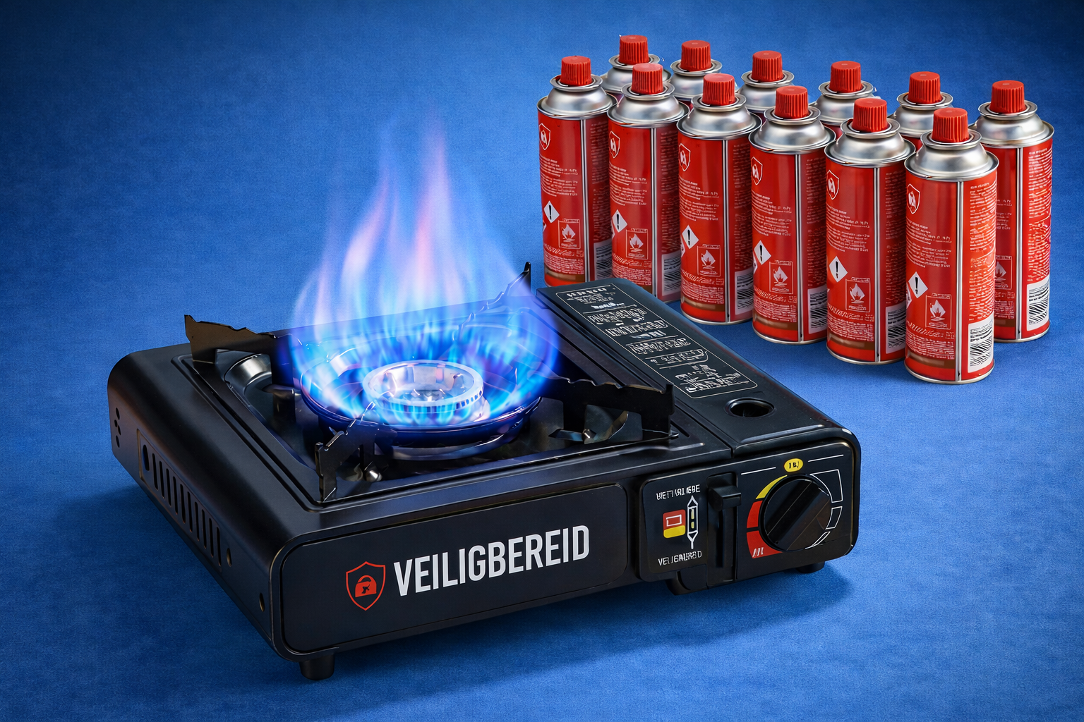 Veiligbereid® Kookpakket — Gasfornuis + 12 Gaspatronen