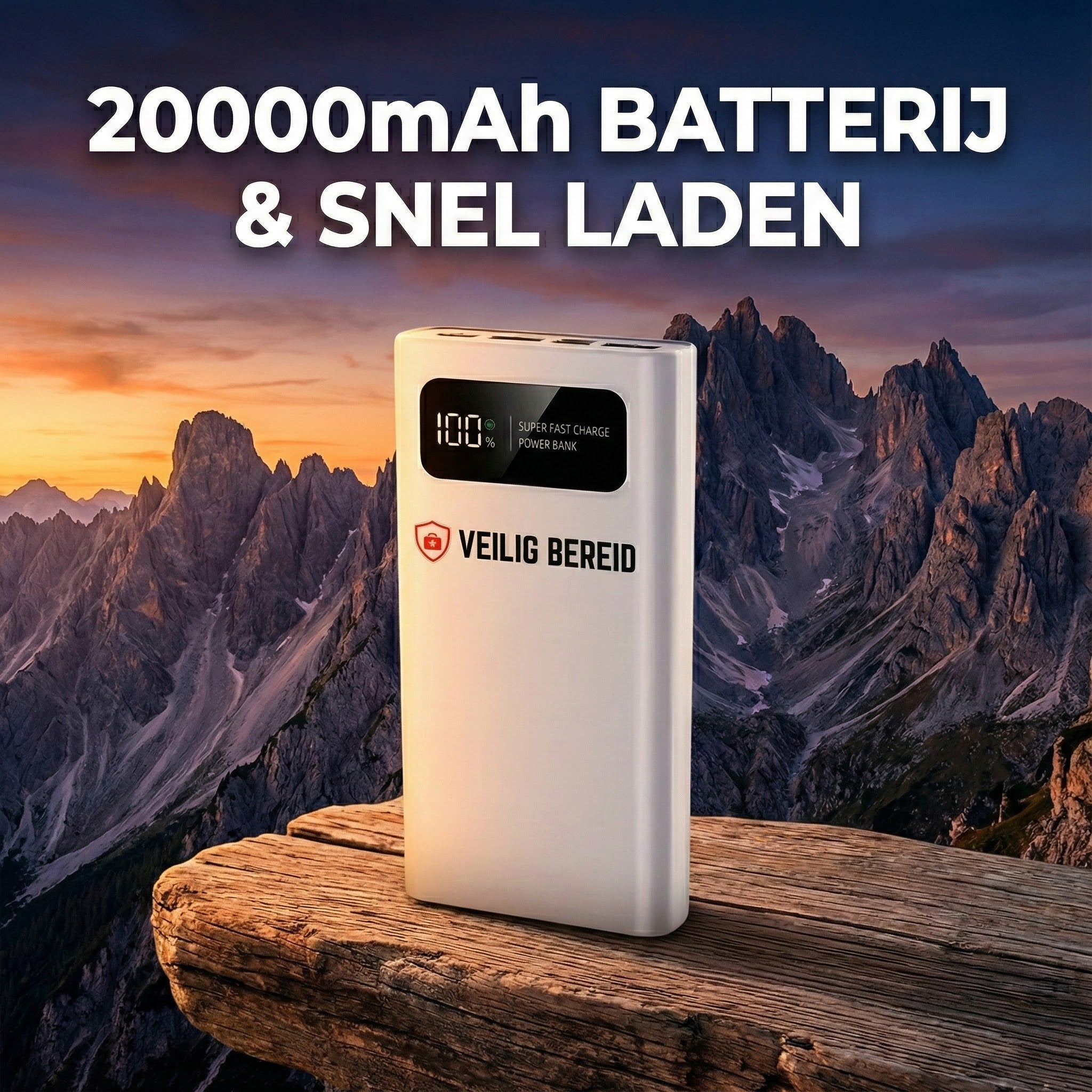 Veiligbereid® Powerbank 20.000mAh – Supersnelle 22.5W Oplader