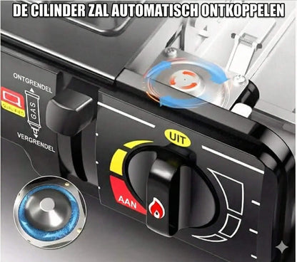 Veiligbereid® Draagbaar Noodgasfornuis – Met Koffer & Automatische Ontsteking (incl gas)