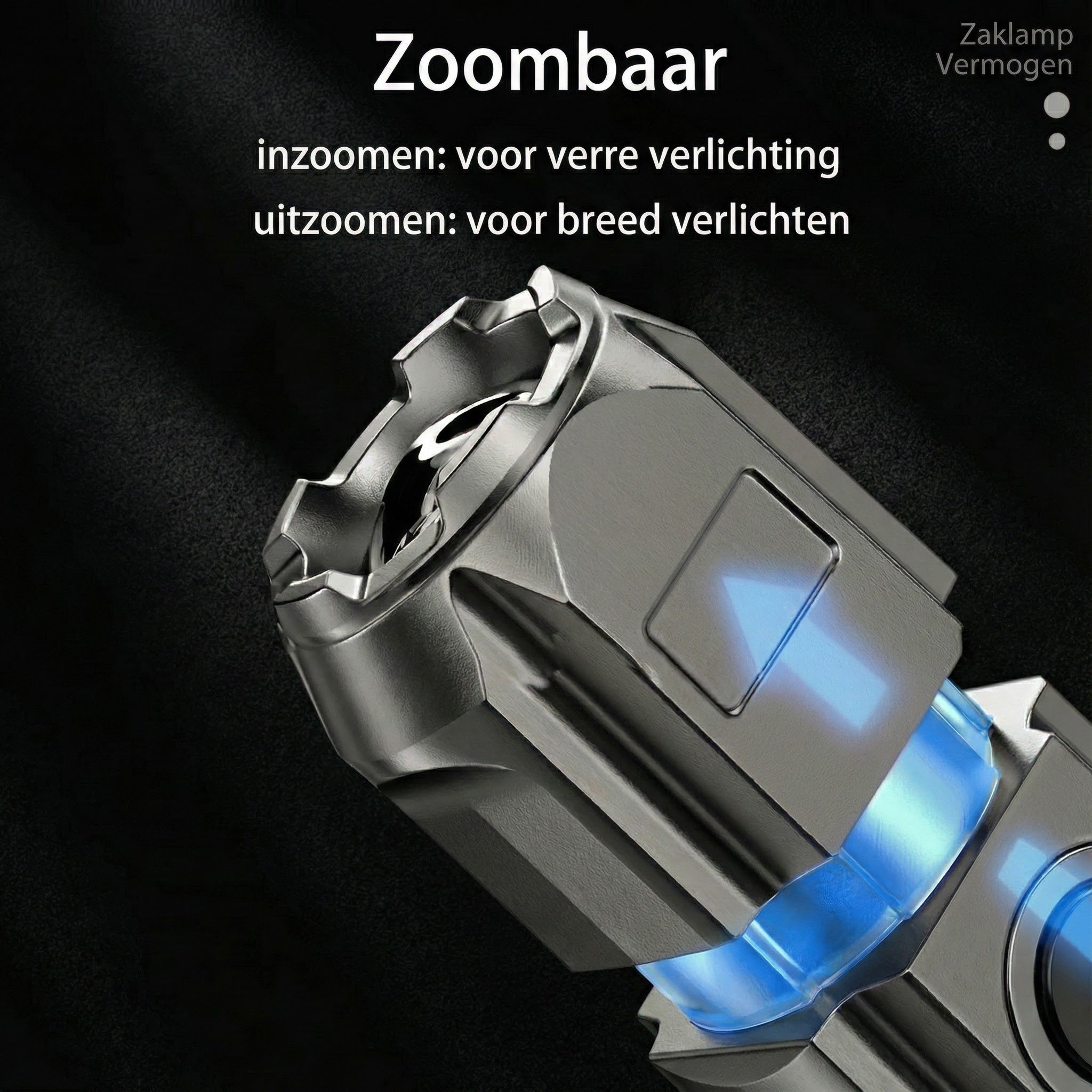 Veiligbereid® Oplaadbare LED zaklamp – 100.000 lumen