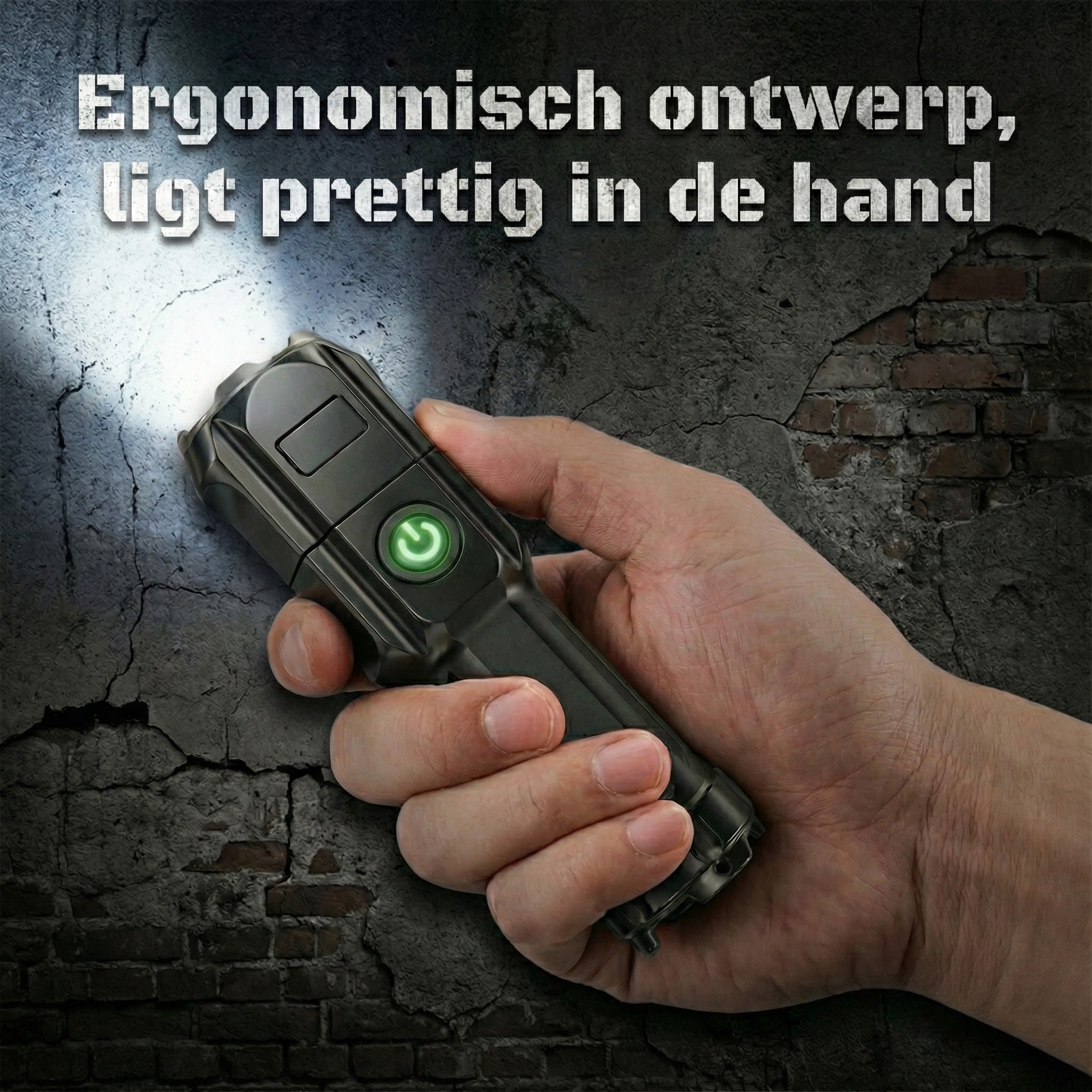 Veiligbereid® Oplaadbare LED zaklamp – 100.000 lumen