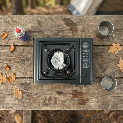 Veiligbereid® Draagbaar Noodgasfornuis – Met Koffer & Automatische Ontsteking (incl gas)